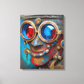 Steampunk De Blikken Man Portret Canvas Afdruk (Voorkant)