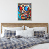 Steampunk De Blikken Man Portret Canvas Afdruk (Insitu (Slaapkamer))