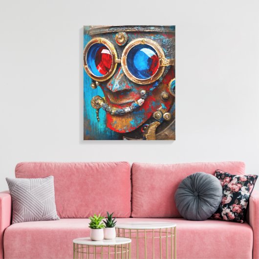 Steampunk De Blikken Man Portret Canvas Afdruk (Insitu (Woonkamer))