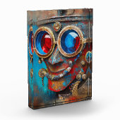 Steampunk De Blikken Man Portret Fotoblokken (Links)