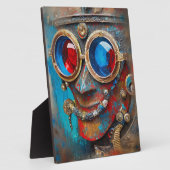 Steampunk De Blikken Man Portret Fotoplaat (Zijkant)
