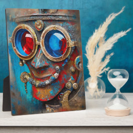 Steampunk De Blikken Man Portret Fotoplaat
