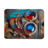 Steampunk De Blikken Man Portret Magneet (Horizontaal)