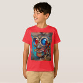 Steampunk De Blikken Man Portret T-shirt (Voorkant volledig)