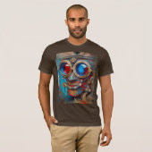 Steampunk De Blikken Man Portret T-shirt (Voorkant volledig)