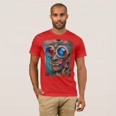 Steampunk De Blikken Man Portret T-shirt (Voorkant volledig)