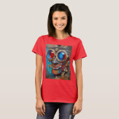 Steampunk De Blikken Man Portret T-shirt (Voorkant volledig)