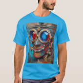 Steampunk De Blikken Man Portret T-shirt (Voorkant)