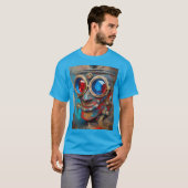 Steampunk De Blikken Man Portret T-shirt (Voorkant volledig)