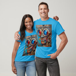 Steampunk De Blikken Man Portret T-shirt