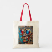 Steampunk De Blikken Man Portret Tote Bag (Achterkant)