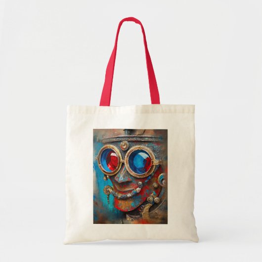 Steampunk De Blikken Man Portret Tote Bag (Voorkant)