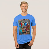 Steampunk De Blikken Man Portret Tri-Blend Shirt (Voorkant volledig)