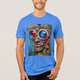 Steampunk De Blikken Man Portret Tri-Blend Shirt