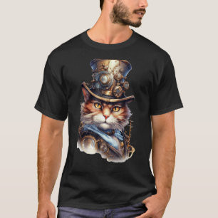 Steampunk De Commandant Kat Victoriaans T-shirt