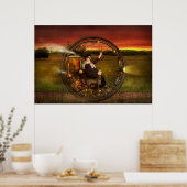 Steampunk - De herenmonowiel Poster (Keuken)