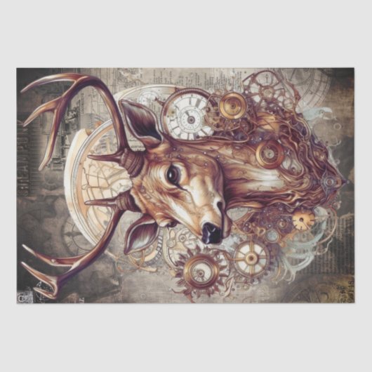Steampunk Deer Tissuepapier (Voorkant)