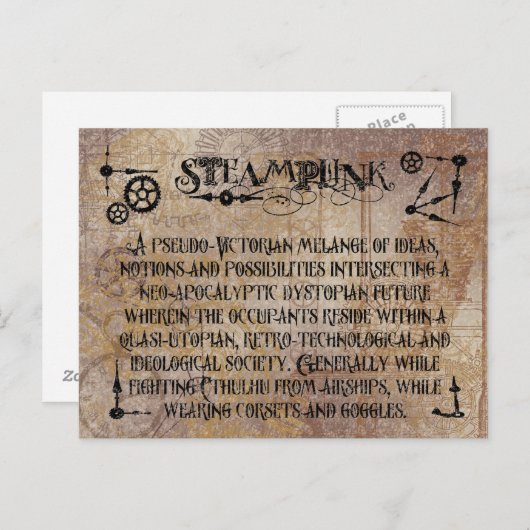 Steampunk Definition Briefkaart (Voorkant / Achterkant)