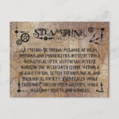 Steampunk Definition Briefkaart (Voorkant)