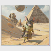 Steampunk Desert Explorer Mouse  Cadeaupapier (Vlak)