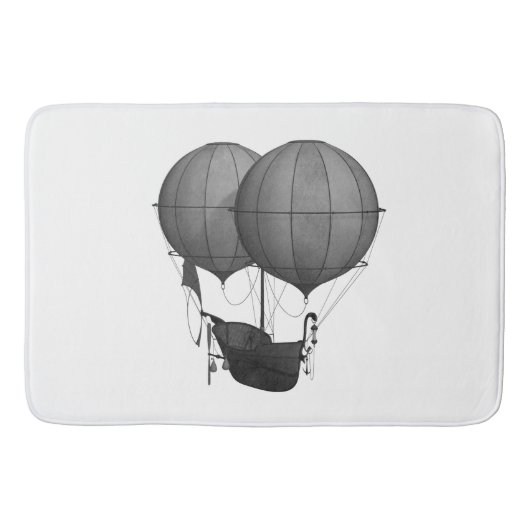 Steampunk Design Black en White Flying Machine Badmat (Voorkant)