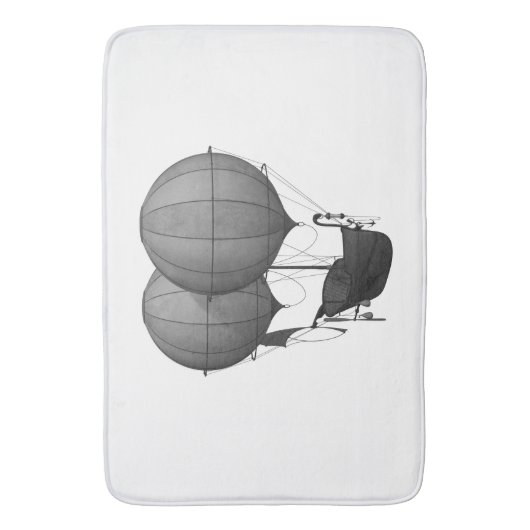 Steampunk Design Black en White Flying Machine Badmat (Voorkant Verticaal)