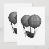 Steampunk Design Black en White Flying Machine Bedankkaart (Voorkant / Achterkant)