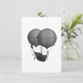 Steampunk Design Black en White Flying Machine Bedankkaart (Staand voorkant)