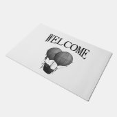 Steampunk Design Black en White Flying Machine Deurmat (Schuin)