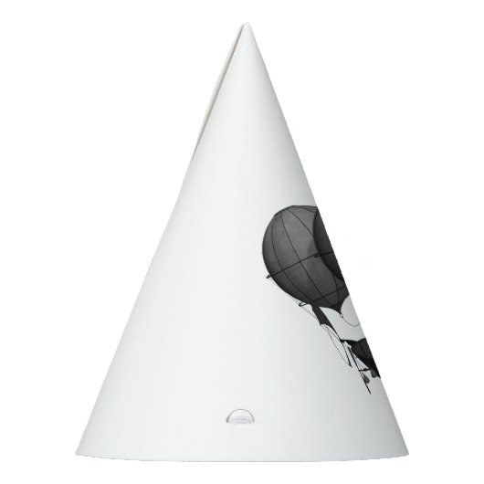 Steampunk Design Black en White Flying Machine Feesthoedjes (Links)