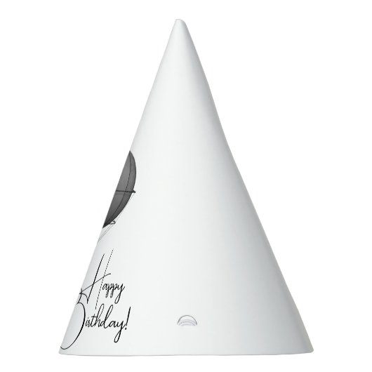 Steampunk Design Black en White Flying Machine Feesthoedjes (Rechts)