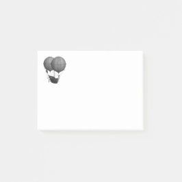 Steampunk Design Black en White Flying Machine Post-it® Notes