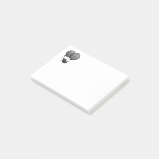 Steampunk Design Black en White Flying Machine Post-it® Notes (Schuin)