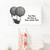 Steampunk Design Black en White Flying Machine Spandoek (Insitu)