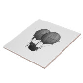 Steampunk Design Black en White Flying Machine Tegeltje (Zijkant)