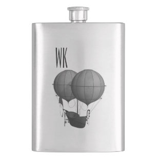 Steampunk Design Black en White Monogram Flacon