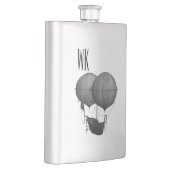 Steampunk Design Black en White Monogram Flacon (Rechts)