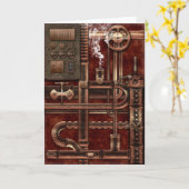 Steampunk Design Wenskaart Kaart (Gele Bloem)