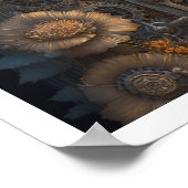 Steampunk deur met bloemen poster (Hoek)