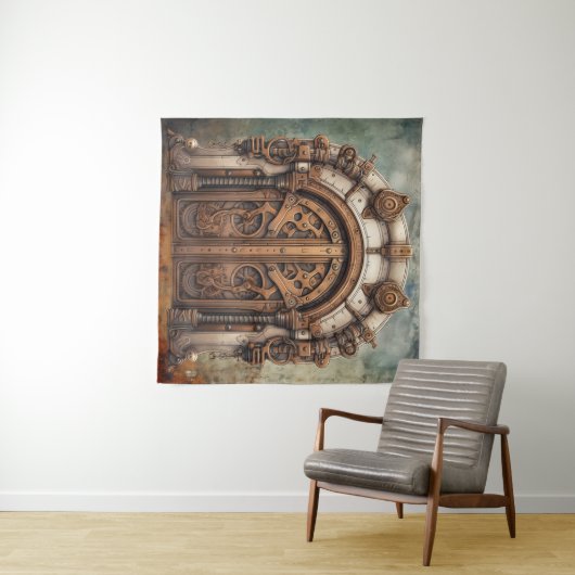 Steampunk Deur Tapestry Wandkleed (In Situ (horizontaal))