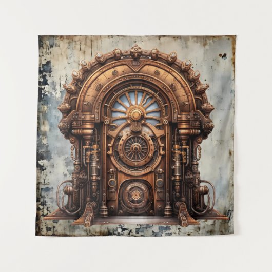 Steampunk Deur Tapestry Wandkleed (Voorkant)