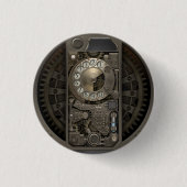 Steampunk Device - Rotary Dial Phone. Ronde Button 3,2 Cm (Voorkant)
