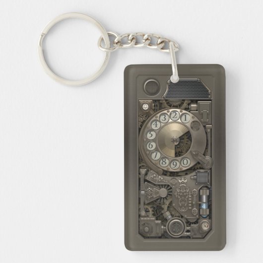Steampunk Device - Rotary Dial Phone. Sleutelhanger (Voorkant)