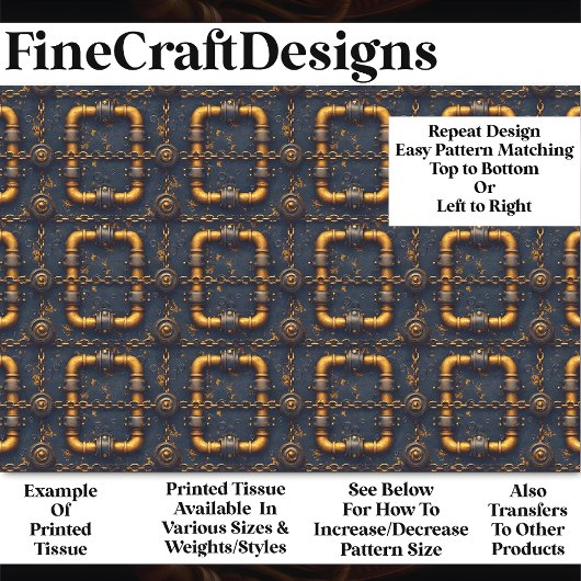 Steampunk Dieselpunk Pijpen Patroon BM7 Decoupage Tissuepapier