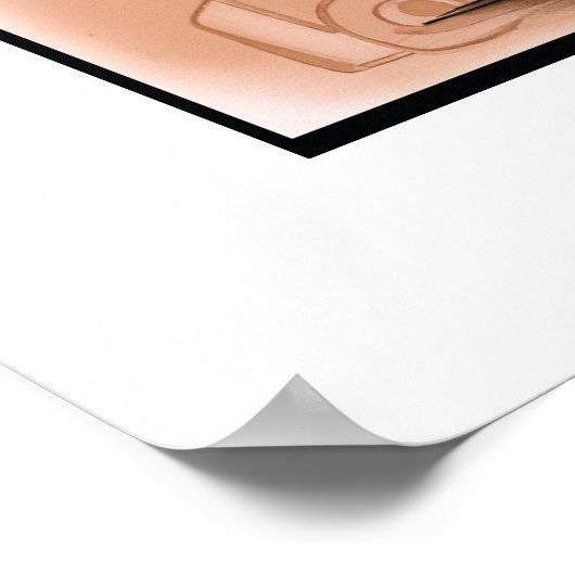 Steampunk Dino Drink koffiekunst Poster (Hoek)