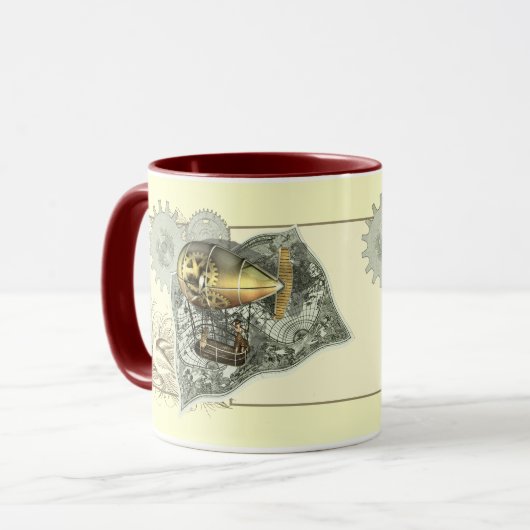 Steampunk Diriable Air Tour Coffee Mugs Mok (Voorkant links)