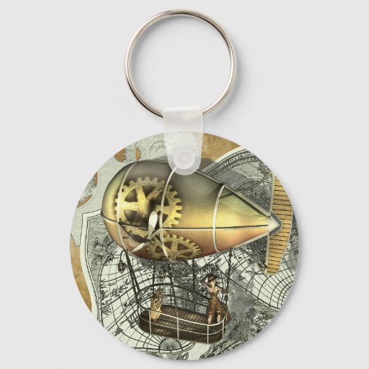 Steampunk Diriable Air Tour Sleutelhanger (Voorkant)