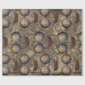  Steampunk Diriable Airships & Cog Wheels Cadeaupapier (Vlak)