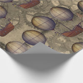  Steampunk Diriable Airships & Cog Wheels Cadeaupapier (Hoek)