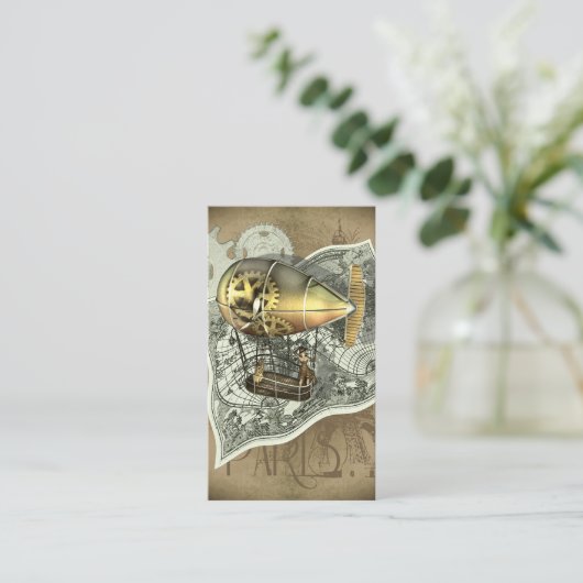 Steampunk Dirigibele Air Tour Profile-kaarten Visitekaartje (Staand voorkant)